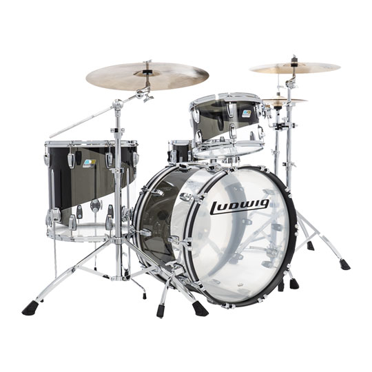 (Open Box) Ludwig 50th Anniversary Vistalite FAB 22x14", 13x9", 16x16" Shell Pack Smoke/Clear Swirl