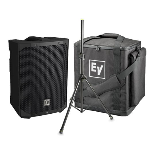 Electrovoice Everse8 Portable PA System, Tote Bag & Stand Bundle