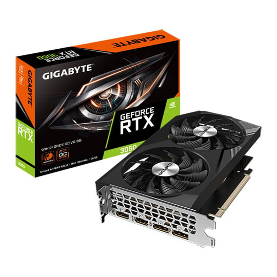 Gigabyte NVIDIA GeForce RTX 3050 8GB WINDFORCE OC V2 Ampere Graphics Card : image 1