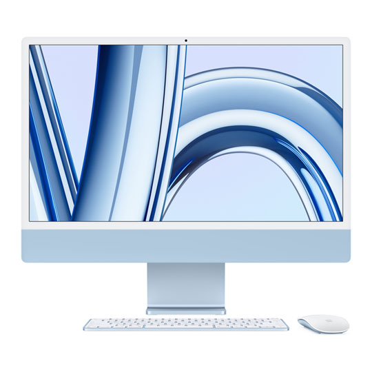 Apple iMac 24" Blue All in One M3 Chip 256GB SSD 4.5K Retina Display Desktop : image 1