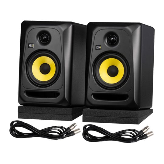 KRK Classic 5 Studio Monitor Pack with XLR Cables & Isolation Pads