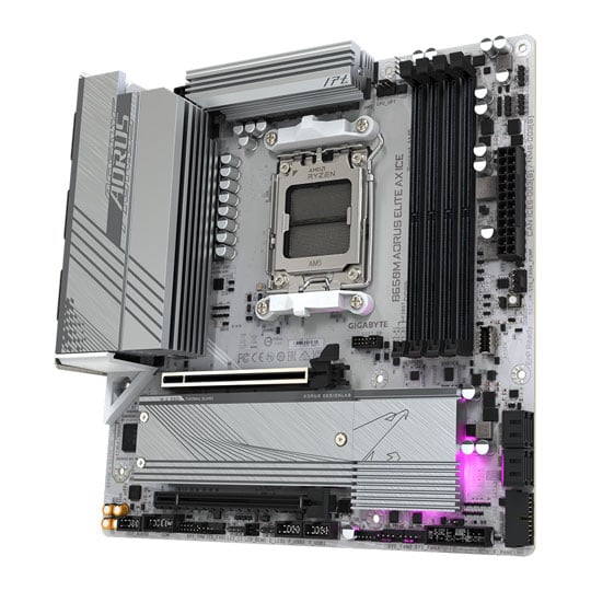 Gigabyte AMD Ryzen B650M AORUS ELITE AX ICE AM5 DDR5 microATX Motherboard : image 3