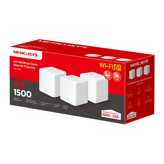 Mercusys Dual-Band Halo H60X 3 Pack AX1500 WiFi Mesh System : image 3