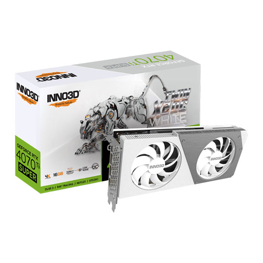 INNO3D NVIDIA GeForce RTX 4070 Ti SUPER 16GB Twinx2 OC White Ada Lovelace Graphics Card : image 1