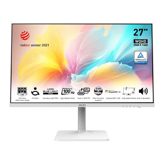 MSI Modern 27" WQHD 100Hz FreeSync IPS Monitor White