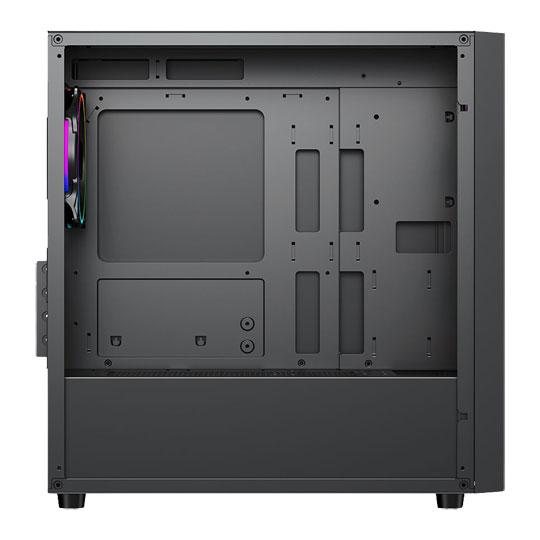 Vida Lucid Black MicroATX Tower Tempered Glass PC Gaming Case inc 4x ARGB Fans