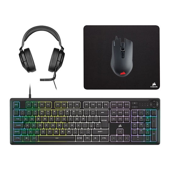 Corsair 4 in 1 RGB Gaming Peripheral Bundle Keyboard/Mouse/Headset/Mat