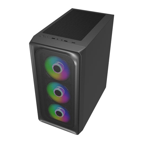 CiT Orion Black Mid Tower Tempered Glass PC Gaming Case