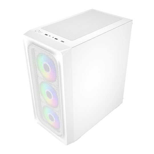 CiT Orion White Mid Tower Tempered Glass PC Gaming Case