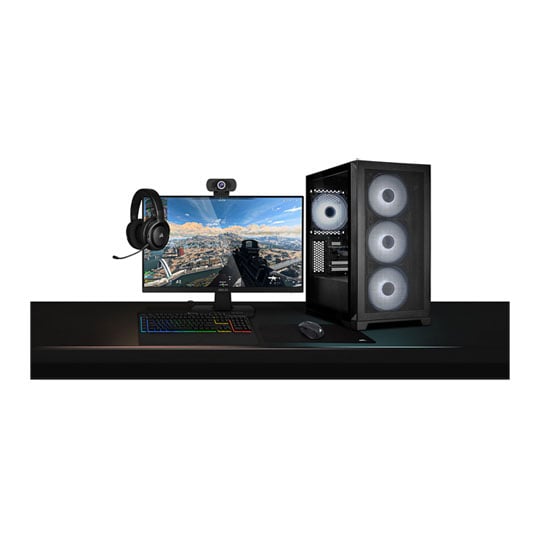 Full Streaming Setup Powered by AMD with 1 Monitor + Keyboard/Mouse/Headset