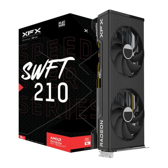 XFX AMD Radeon RX 7600 XT Speedster SWFT 210 16GB GDDR6 Graphics Card