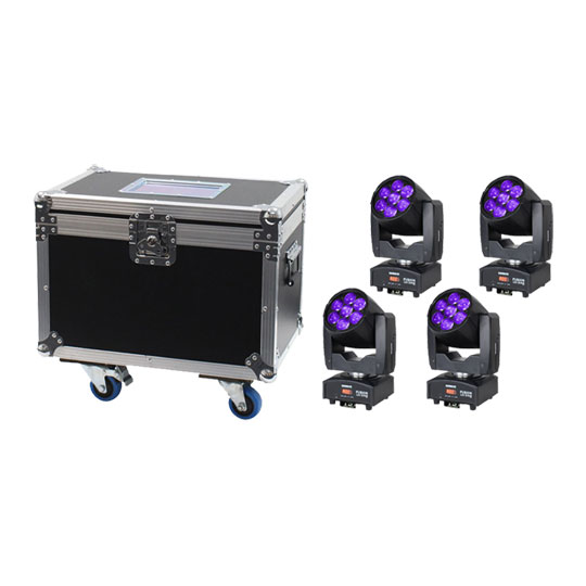 Equinox Fusion 120 Zoom MKII x 4 + Quad Fusion 100 Spot/120 Zoom/Orbit Flight Case