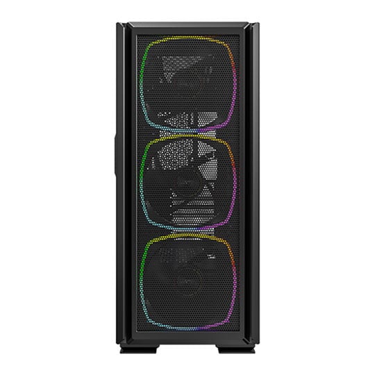 Montech SKY TWO GX Black Mid Tower Case Tempered Glass, inc 3x Premium ARGB High AirFlow 140mm Fans : image 3