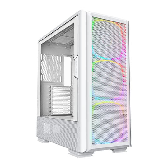 Montech SKY TWO GX White Mid Tower Tempered Glass Case with 3x 140mm ARGB Fans