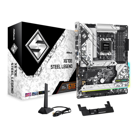 ASRock AMD Ryzen X670E Steel Legend AM5 PCIe 5.0 DDR5 ATX Open Box Motherboard : image 1