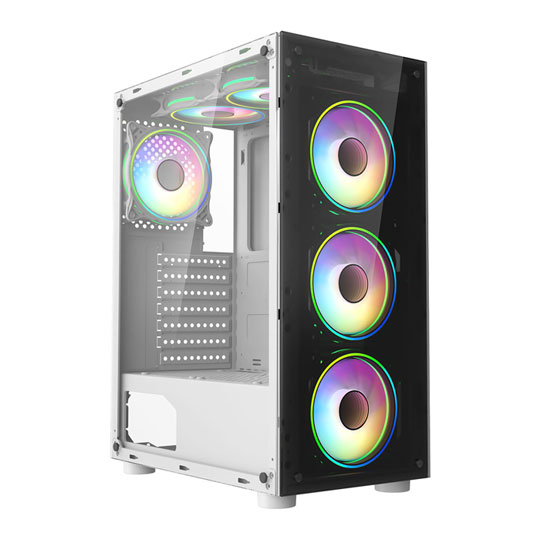 CiT Mirage F6 White Tempered Glass ATX Gaming Case : image 1