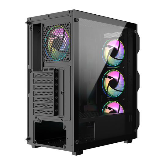 CiT Neo Black Mid Tower Tempered Glass PC Gaming Case : image 4