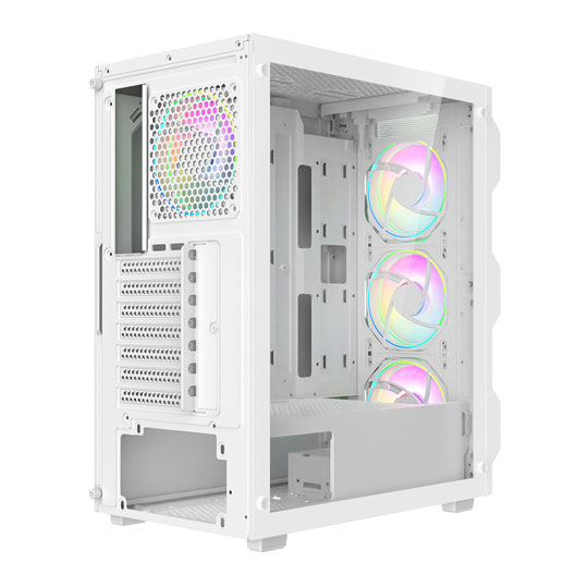CiT Neo White Mid Tower Tempered Glass PC Gaming Case : image 4