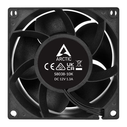 Arctic 80mm S8038-10K Airflow/Pressure Optimised Server Fan - 4 Pack : image 4