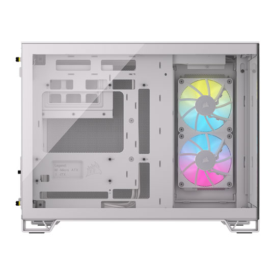 Corsair 2500X RGB White Dual Chamber Tempered Glass Micro ATX PC Case