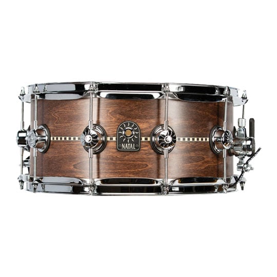 Natal 14" x 6.5” Café Racer Tulipwood Snare Drum Satin with Inlay