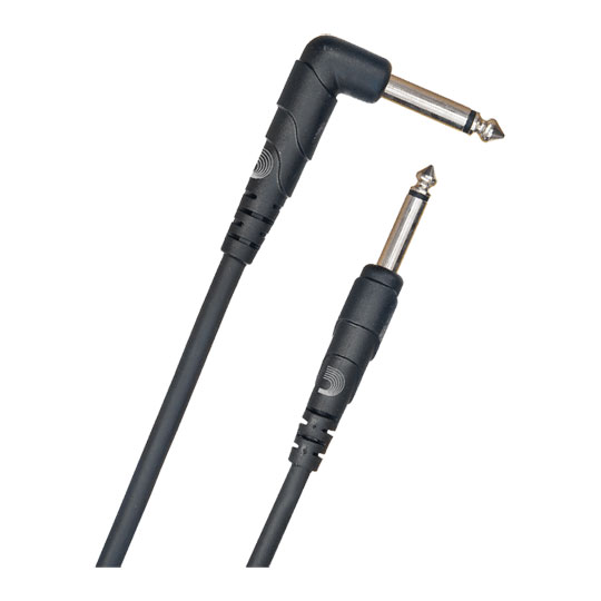 D'Addario Classic Series Instrument Cable, Right Angle Plug, 10 feet