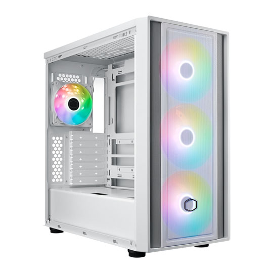 CoolerMaster MasterBox 600 White ARGB Mid Tower TG PC Case