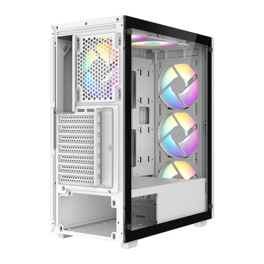 CiT Destroyer White Mid Tower Tempered Glass PC Gaming Case : image 4