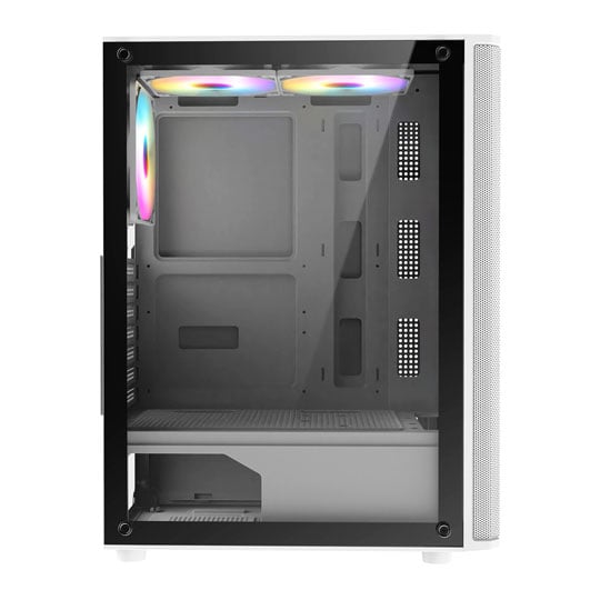 CiT Delta White Mid Tower Tempered Glass PC Gaming Case