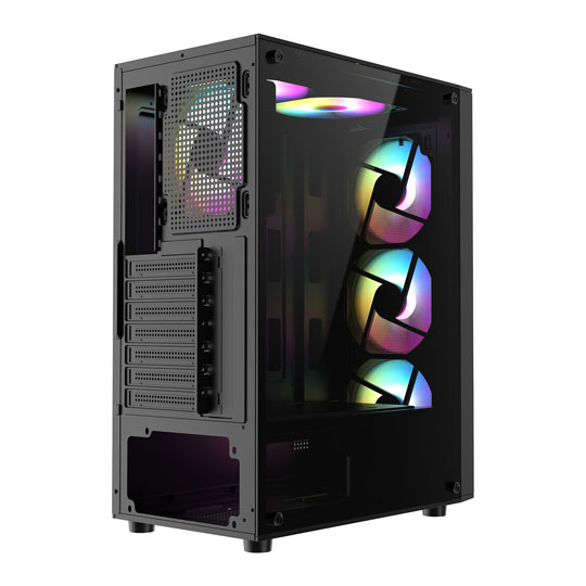 CiT Carisma Black Mid Tower Tempered Glass PC Gaming Case : image 4