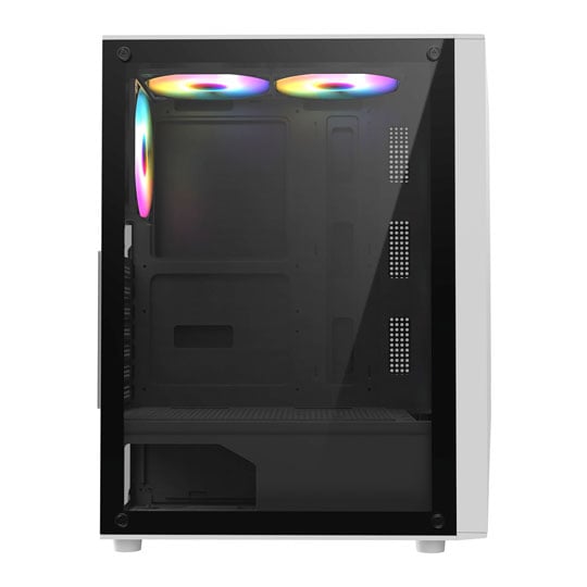 CiT Carisma White Mid Tower Tempered Glass PC Gaming Case