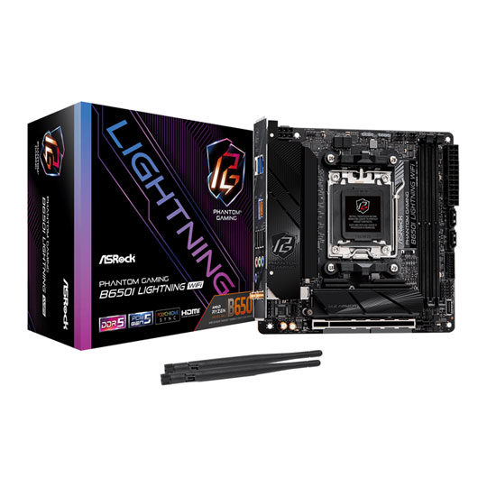 ASRock AMD B650I Lightning WIFI AM5 PCIe5 DDR5 Mini-ITX Refurbished Motherboard