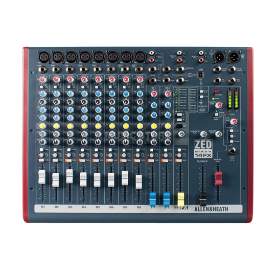 Allen & Heath ZED60-14FX 14-Channel Mixer with USB Audio Interface and Effect