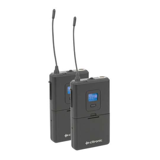 Citronic Twin Tuneable Dual UHF Beltpack Microphone System : image 4