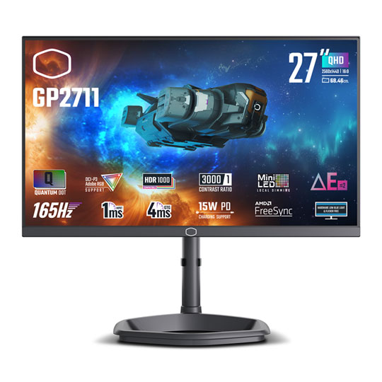 Cooler Master GP2711 27" WQHD 165hz Quantum Dot VA Open Box Gaming Monitor : image 1