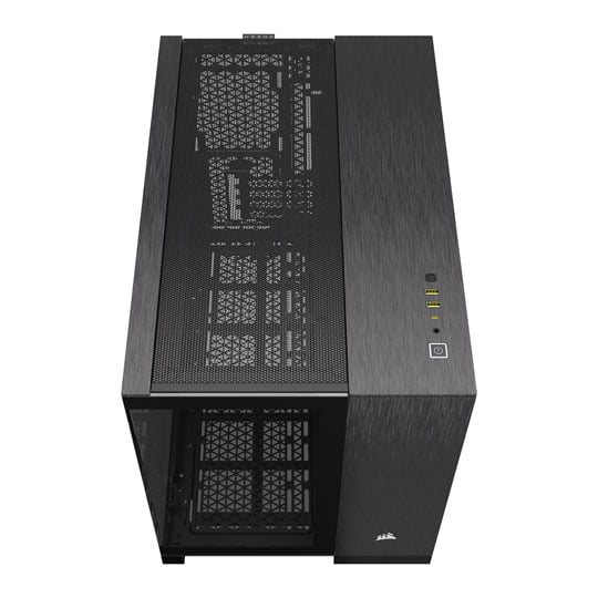 CORSAIR 2500X Black/Obsidian Alumini Dual Chamber Tempered Glass Micro ATX PC Case : image 3