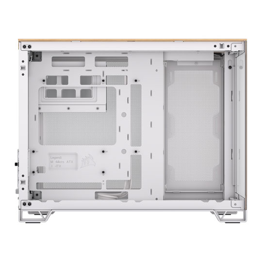 Corsair 2500X White/Bamboo Dual Chamber Tempered Glass Micro ATX PC Case