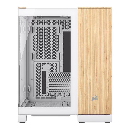 Corsair 2500X White/Bamboo Dual Chamber Tempered Glass Micro ATX PC Case : image 4