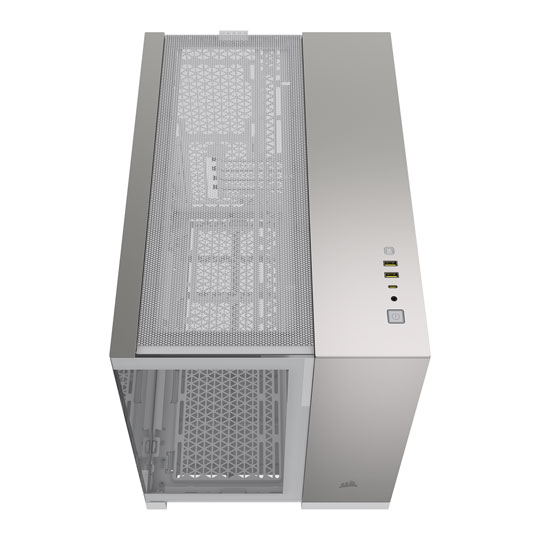 Corsair 2500X White/Satin Grey Aluminium Dual Chamber Tempered Glass Micro ATX PC : image 3