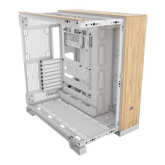 Corsair 6500X White/Bamboo Dual Chamber Tempered Glass Mid Tower PC Case