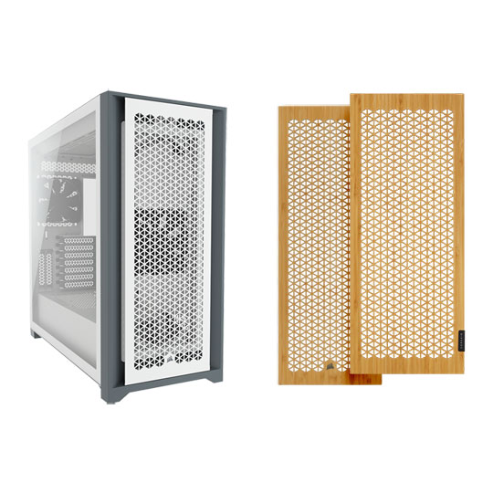 Corsair 5000D Airflow White Chassis + Corsair 5000 Series Wooden