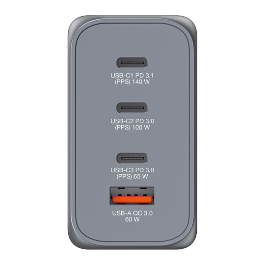 Verbatim 240W 4-Port GaN Wall Charger 3C1A UK/US/EU