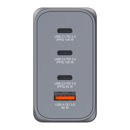 Verbatim 200W UK/US/EU 4-Port GaN3 Wall Charger With Power Delivery