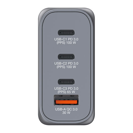 Verbatim 100W UK/US/EU 4-Port GaN Wall Charger With Power Delivery