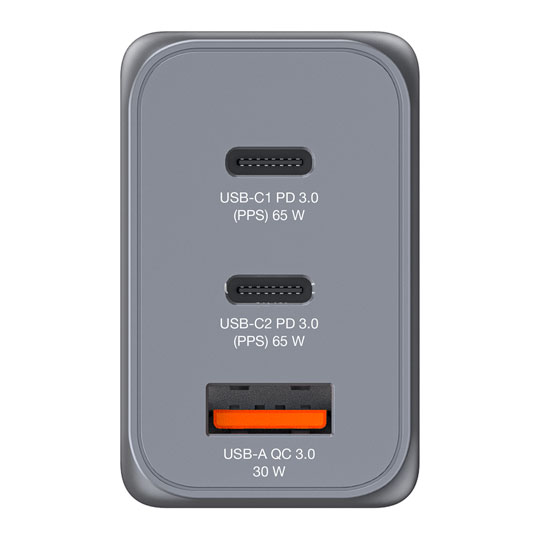 Verbatim 65W3-Port GaN Wall Charger 2C1A  UK/US/EU