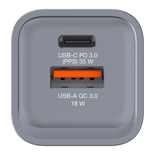 Verbatim 35W UK/US/EU 2-Port GaN Wall Charger With Power Delivery : image 2
