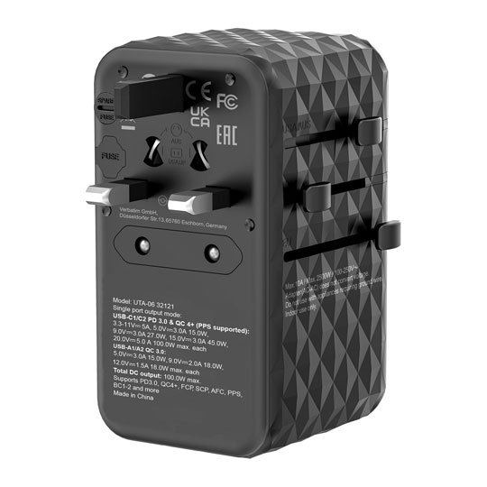 Verbatim GAN III UTA-06 Universal Travel Adapter 100W : image 2
