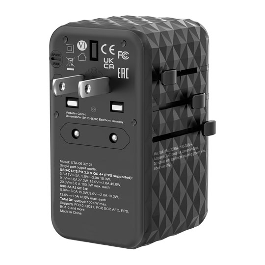 Verbatim GAN III UTA-06 Universal Travel Adapter 100W : image 3