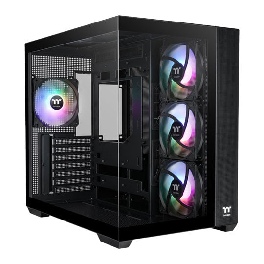 Thermaltake View 380 TG ARGB Mid Tower Dual Chamber Tempered Glass Gaming Case Black