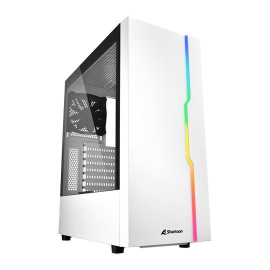 Sharkoon VK2 RGB Case PC ATX, Vetro Temperato, 4 Ventole LED RGB Preinstallate, Supporto Radiatori 360 Mm, Gestione Cavi, Filtri Antipolvere